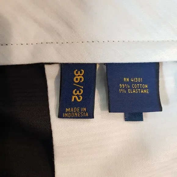 NWT POLO RALPH LAUREN Classic Fit Corduroy Pants Black Men's Size 36/32
